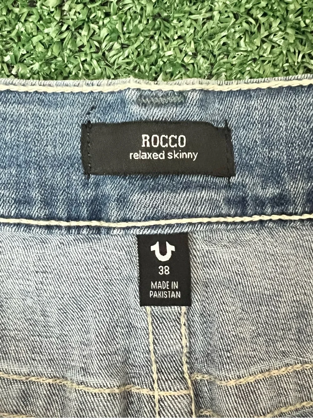 True Religion Rocco Relaxed Skinny Jeans Light Blue Men’s Size 38 X 32